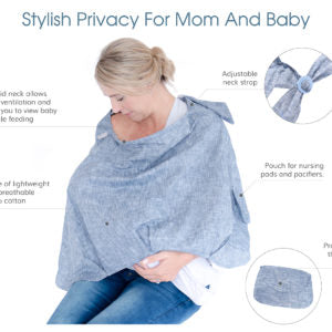 Apron Nursing Cover - Denim Blue