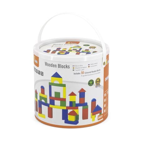 Viga Wooden Building Block Set Colourful