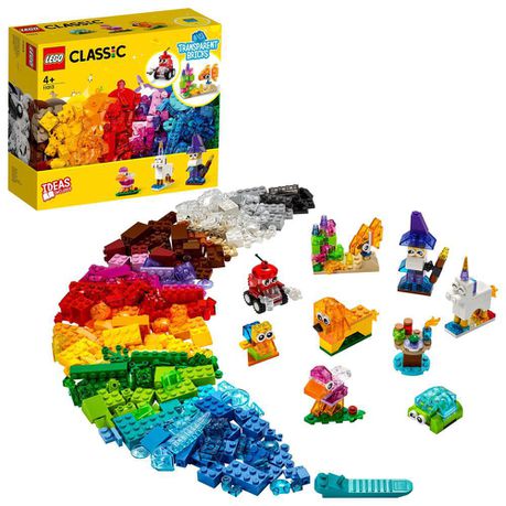LEGO® Classic Creative Transparent Bricks 11013 Kids’ Building Toy Set (500 Pieces)