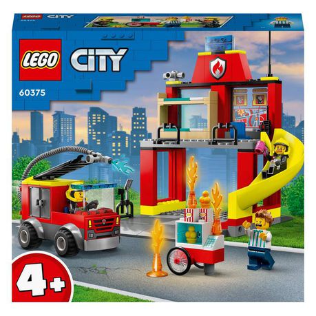 LEGO® City Fire Station and Fire Engine 60375 Building Toy Set (153 Pieces)