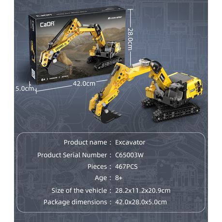 CaDA Technic Excavator - 467-Piece - 28cm Long