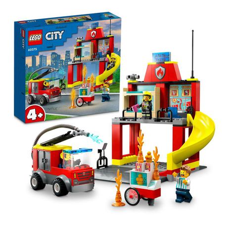 LEGO® City Fire Station and Fire Engine 60375 Building Toy Set (153 Pieces)