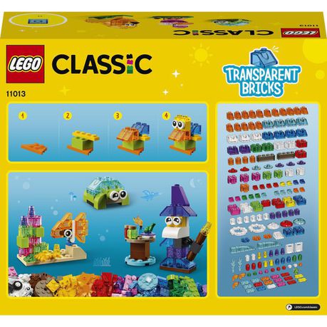 LEGO® Classic Creative Transparent Bricks 11013 Kids’ Building Toy Set (500 Pieces)