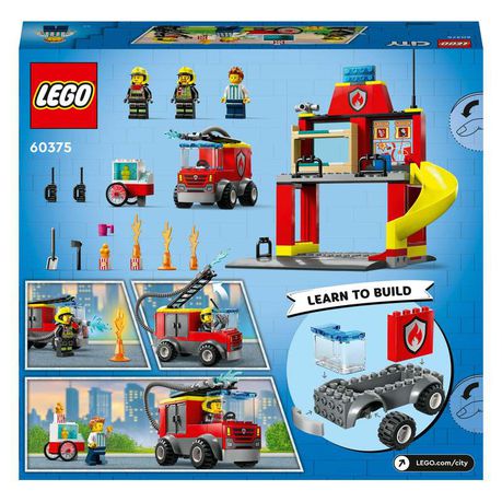 LEGO® City Fire Station and Fire Engine 60375 Building Toy Set (153 Pieces)