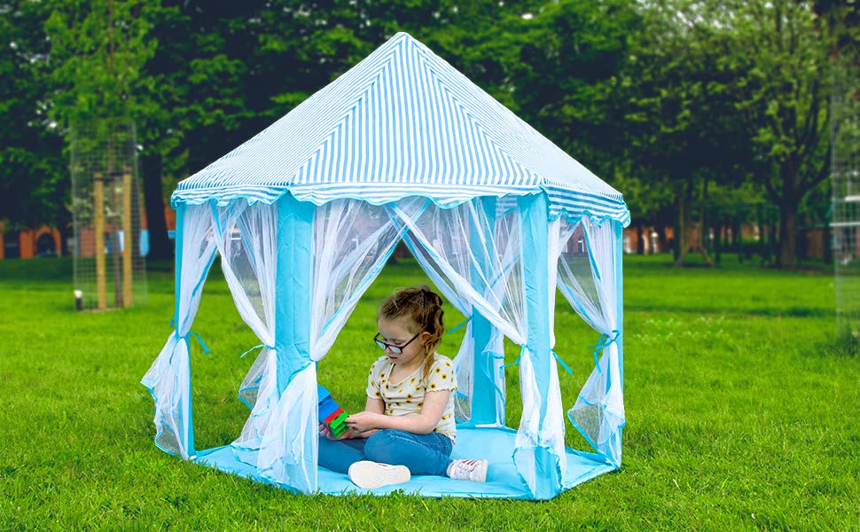 Princess Castle Portable Play Tent with Net for Kids Boys & Girls