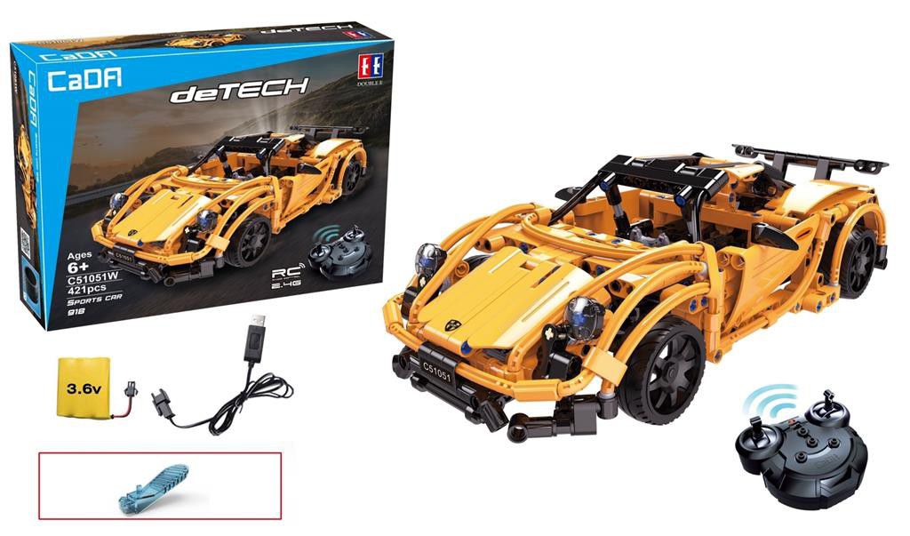 CaDA Technic Remote Control Sportscar - Porsche - 421-Piece - 30cm Long Cada