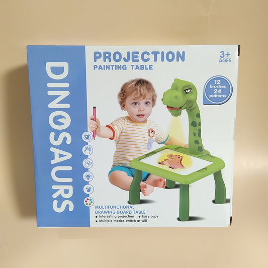 Kids Dinosaur Design Learning Trace & Draw Drawing Projection Table Set - Green
